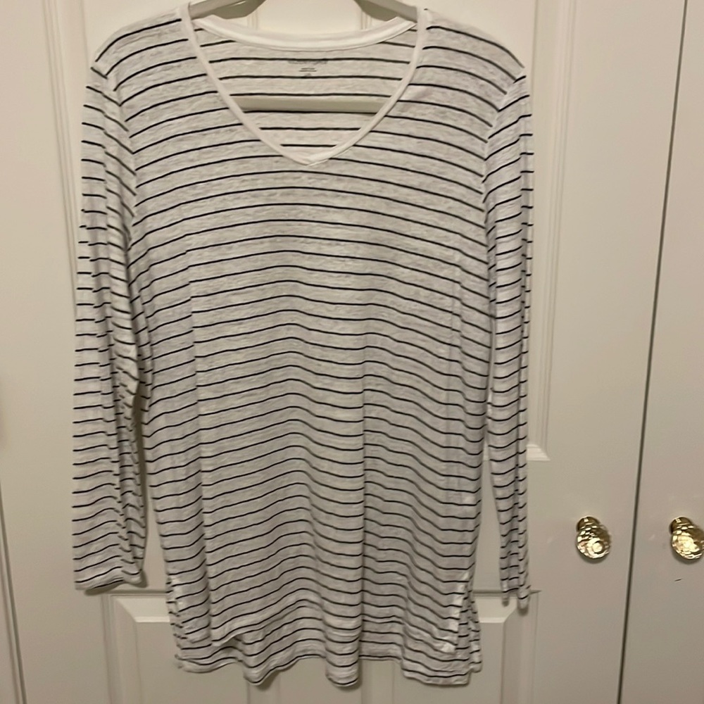 Eileen Fisher striped organic linen tunic